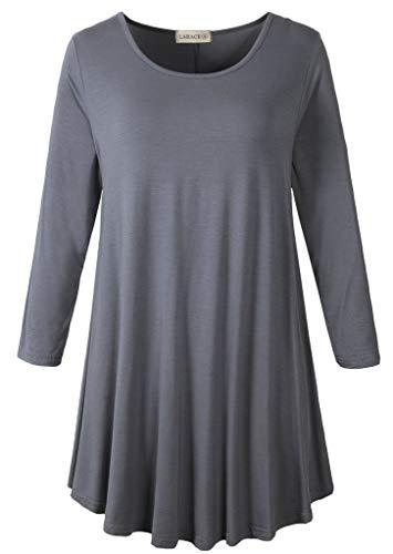 3/4 Sleeve Tunic Top Loose Fit Flare Tunic Shirt - Latest Ladies Fashion Clothes Online,Online Women Clothing Shop & Latest Clothing 8033.