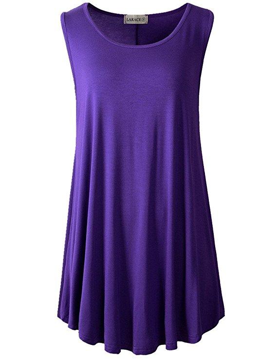 Crew Neck Swing Flare Solid Sleeveless Tank Top - Latest Ladies Fashion Clothes Online,Online Women Clothing Shop & Latest Clothing 8032.