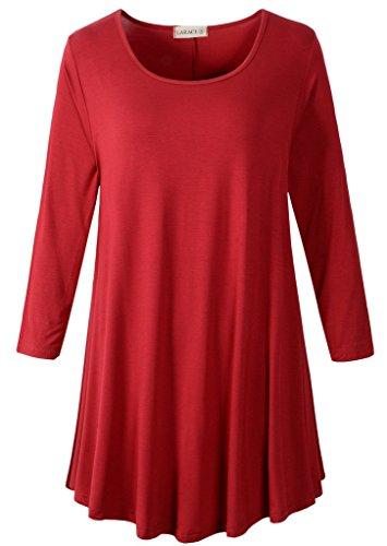3/4 Sleeve Tunic Top Loose Fit Flare Tunic Shirt - Latest Ladies Fashion Clothes Online,Online Women Clothing Shop & Latest Clothing 8033.